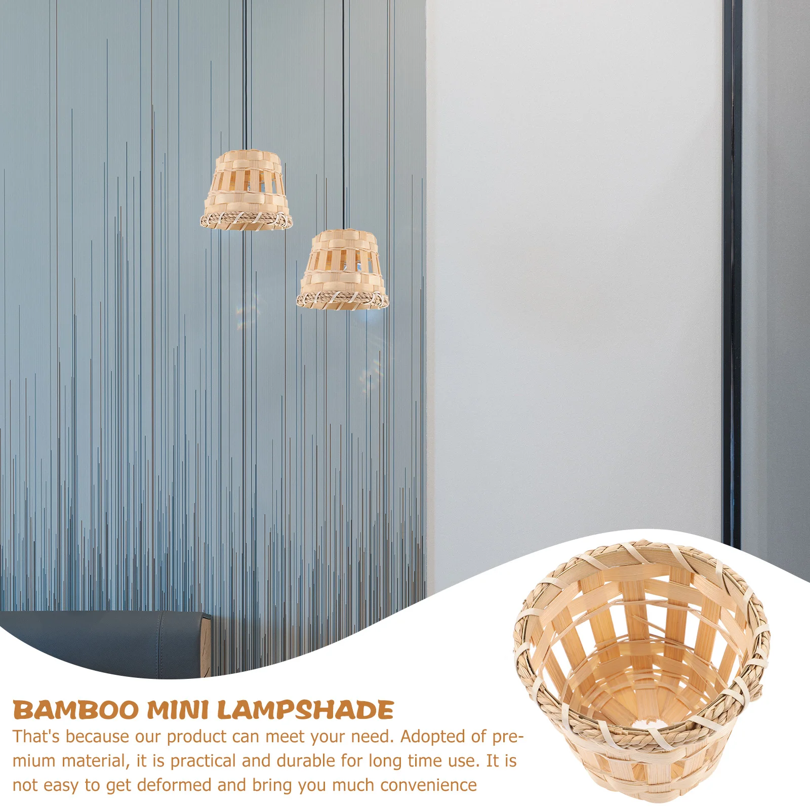

4 Pcs Small Lampshade Drum Shades Vintage Chandelier Lamp Shade Chinese Style Indoor Light Cover Handwoven Natural Material