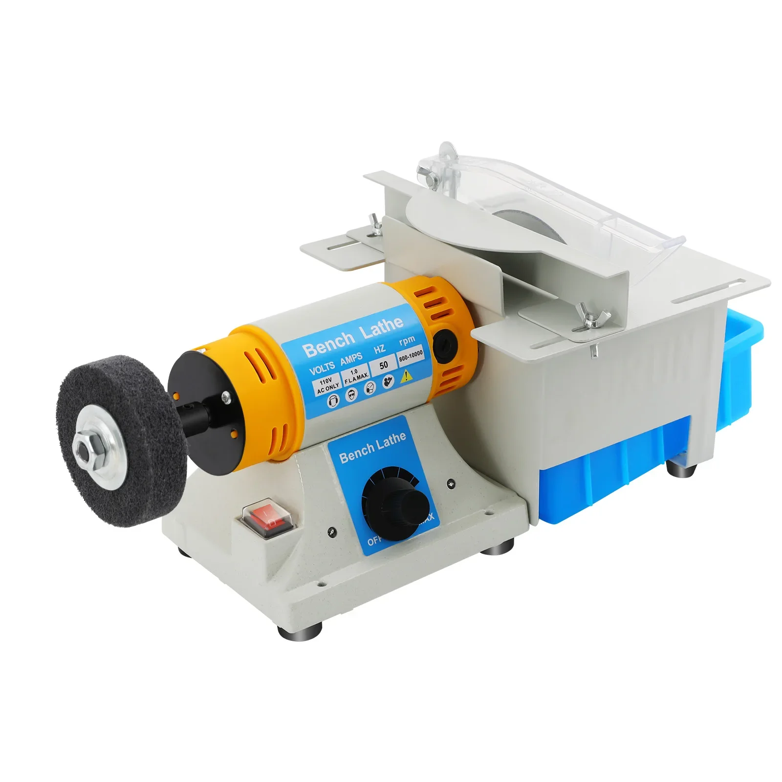 320W小型多機能電動ミルテーブルソー研磨機、速度調整可能な電動研削盤（テーブルソー付き）