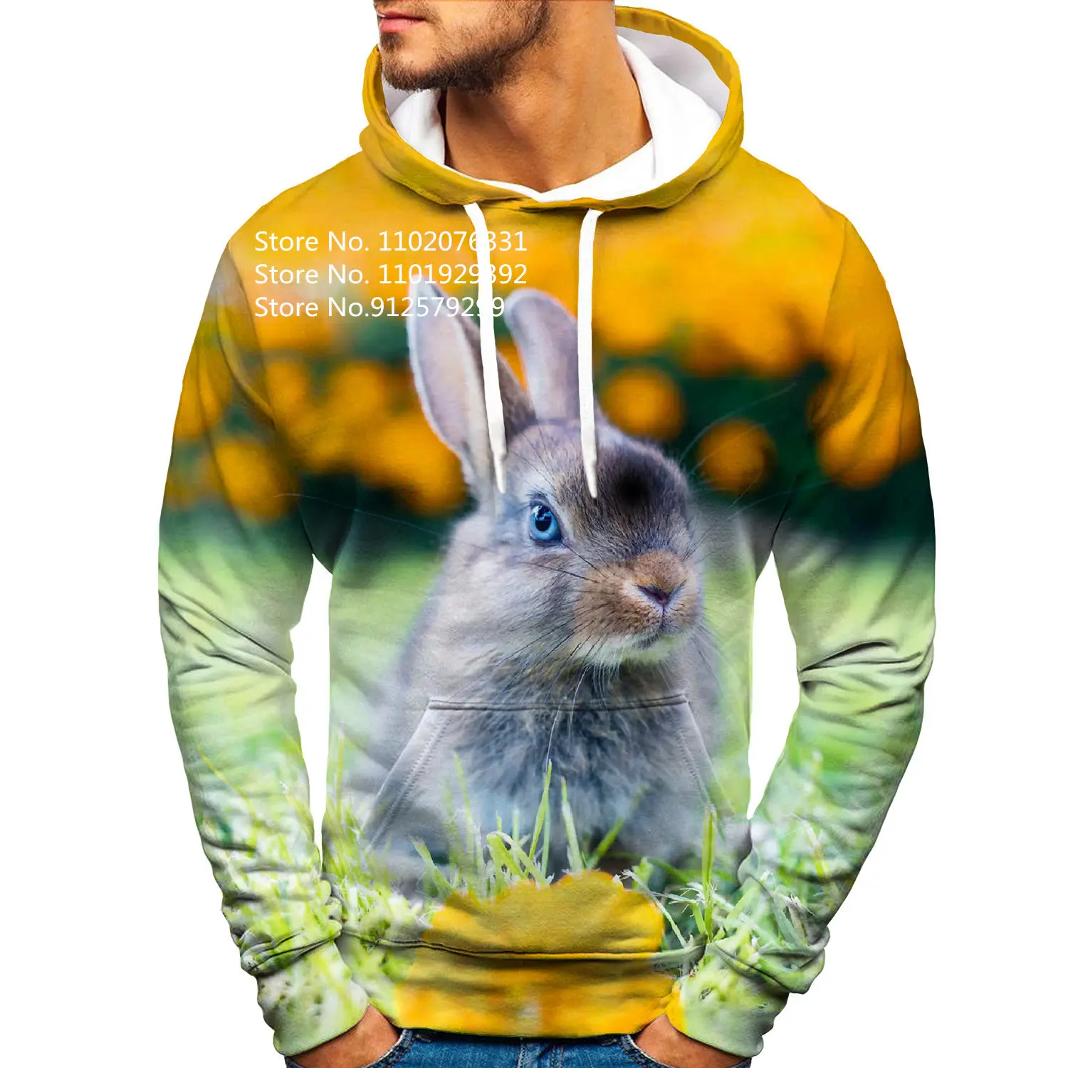 

Men Women Animal Rabbit Pattern 3D Printed Hoodie Fashion Sweatshirts Casual Funny Pullovers Hip Hop Hoodies