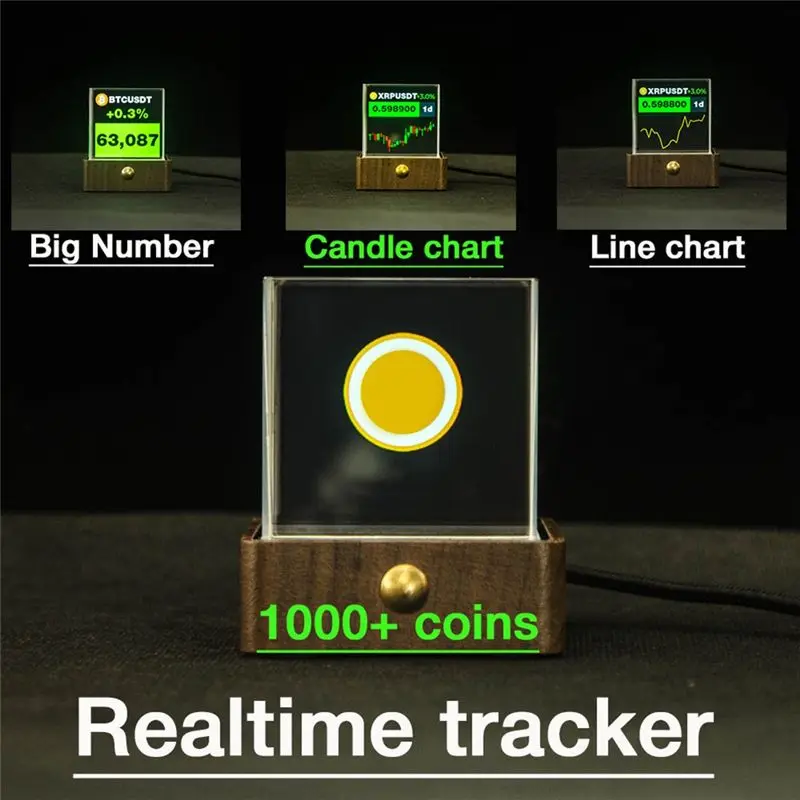 KYCOR-Stock And Exchange Rate Price Tracker Clock Bitcoin Price Display Multifunctional Personalized Picture Playback Wifi