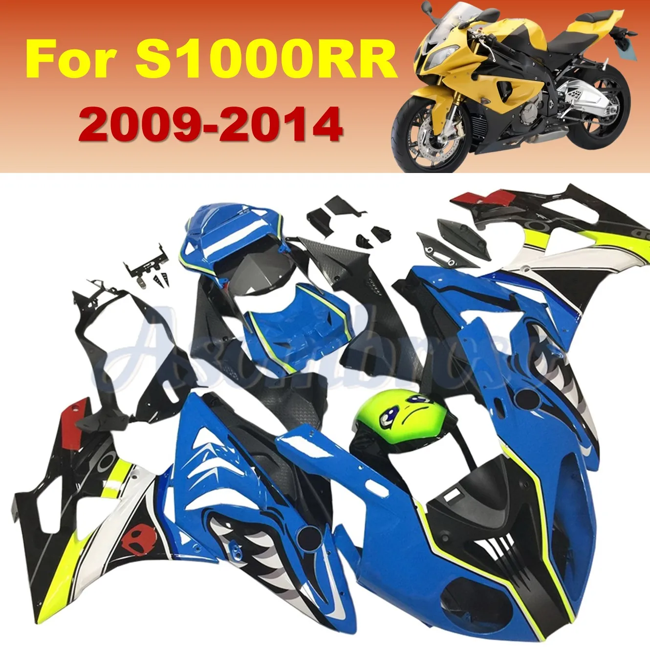 Motorcycle Parts Fairing Kits For BMW S1000RR S1000 RR S 1000RR 2009 2010 2011 2012 2013 2014 Year Blue Shark Body Cowl