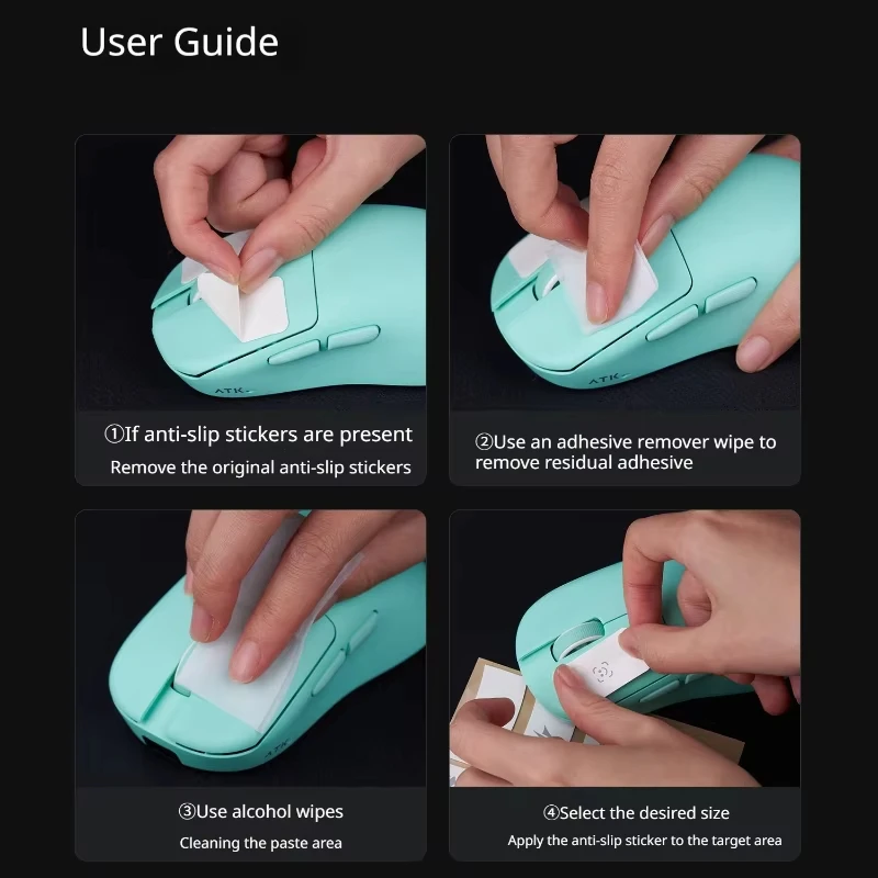 ATK FiberBlade Universal Mouse Anti-Slip Stickers 0.3mm Ultra-Thin Polyurethane Grip Tape Sweat-Absorbent 3M Removable Adhesive