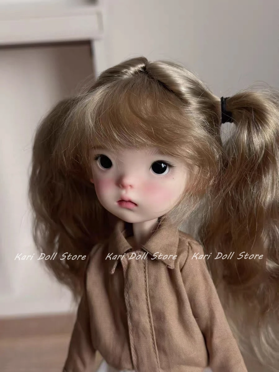 

Kari Doll Natural mohair hair Double buns wigs for Landazz Landoudou Doll 16cm head circumference