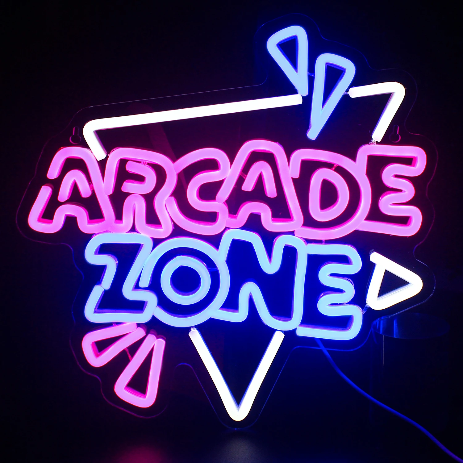 Arcade Zone Neon Sign Retro LED Gaming Logo Lights Hanging Gamer Room Decoration Coll Art Wall Lamp Party Bar Game Area Decor