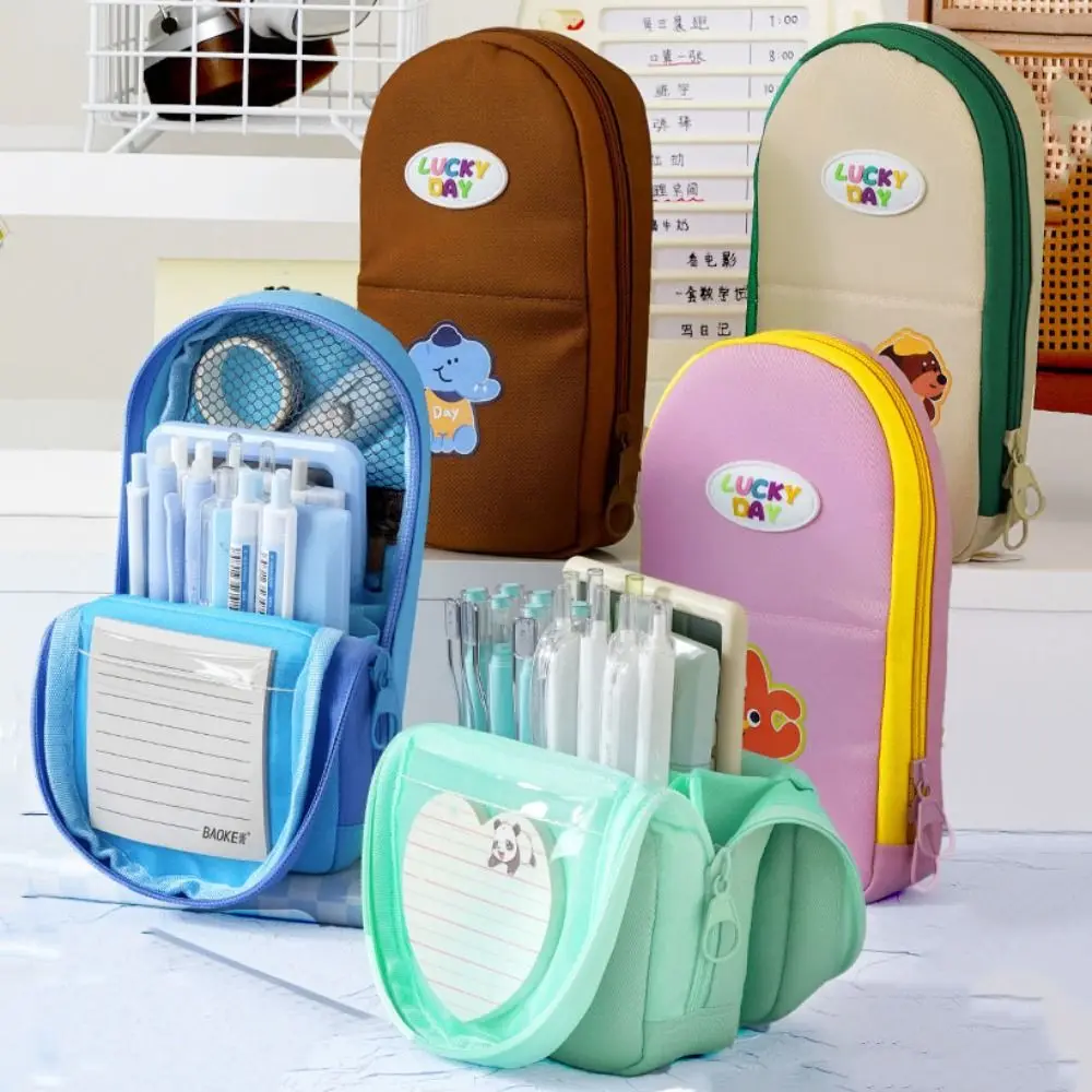 

Лоскутная двухслойная дизайнерская сумка для ручек с буквенным принтом, большой вместительный милый пенал с героями мультфильмов, студенческий пенал