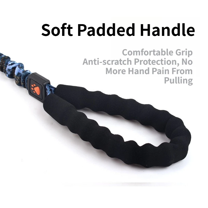 Retractable Shock-Absorbing Nylon Dog Leash Adjustable Elastic Walking Rope for Large Dogs