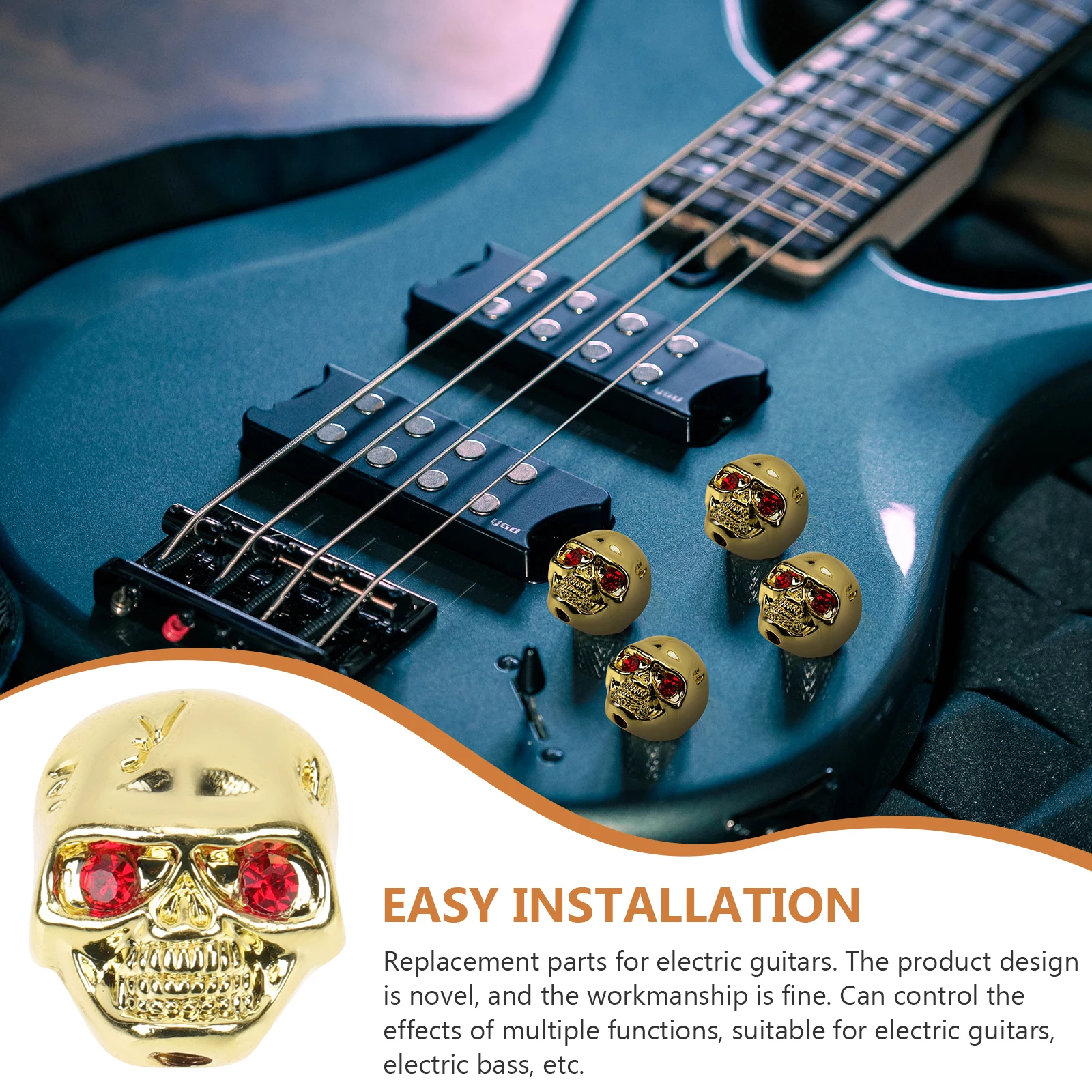 

Electric Guitar Knob Cap Volume Control Knobs Metal Potentiometer Replacement for Exquisite Workmanship