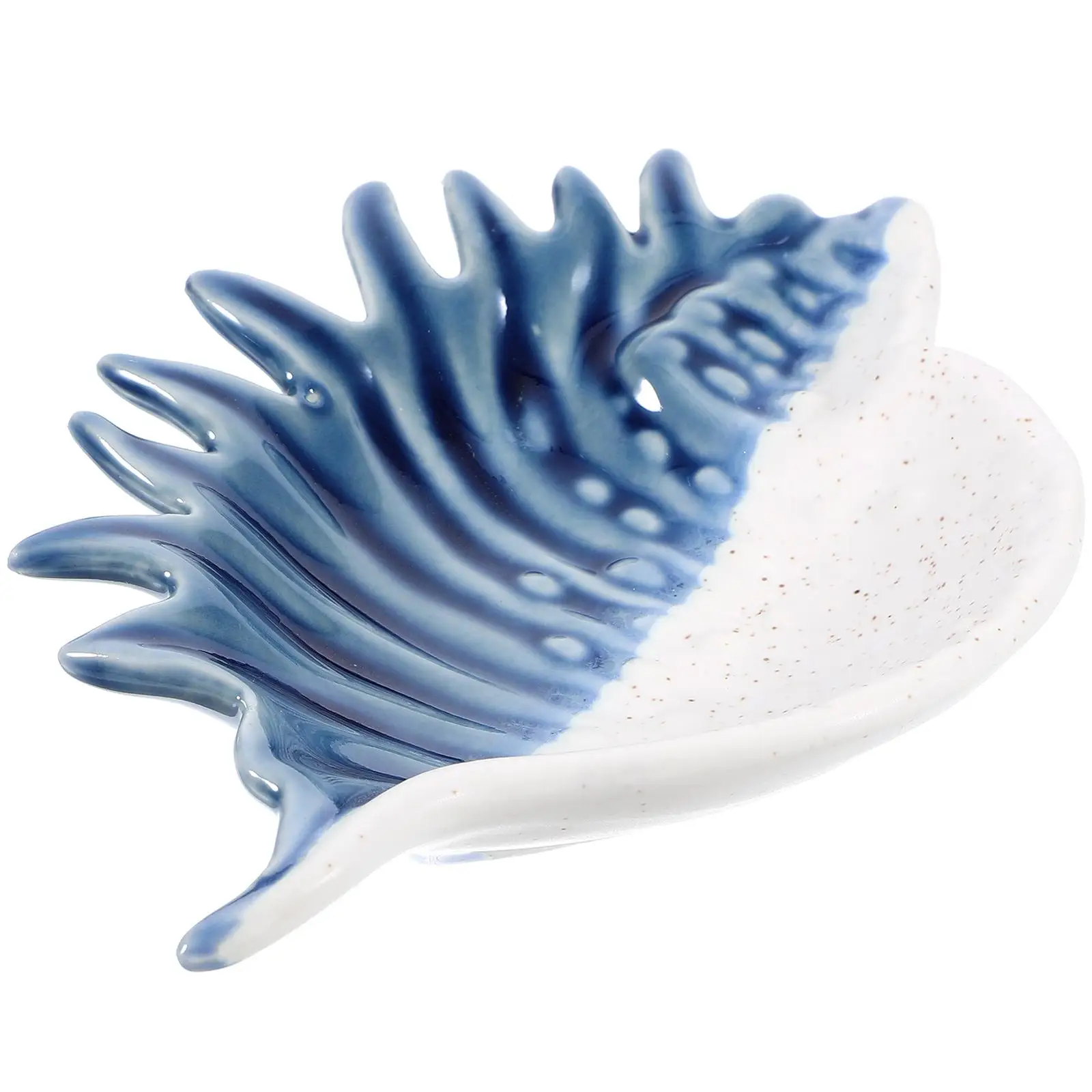 

Conch Storage Tray Jewelries Dish Jewelry Ceramic Trinket Bathroom Vanity Plate Ocean Themed Holder
