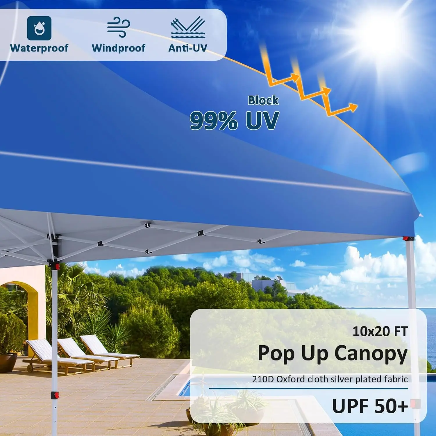 10x20 Pop up Canopy Tent Portable Instant Gazebo with Carry Bag, Customized view 4