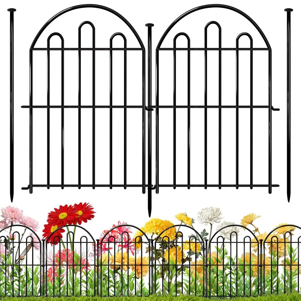 

Pack Decorative Garden Fence, 17in x 34.6ft Arched No Dig Animal Barrier Fence for Dog Rabbit, Garden Edging Border, Rustproof