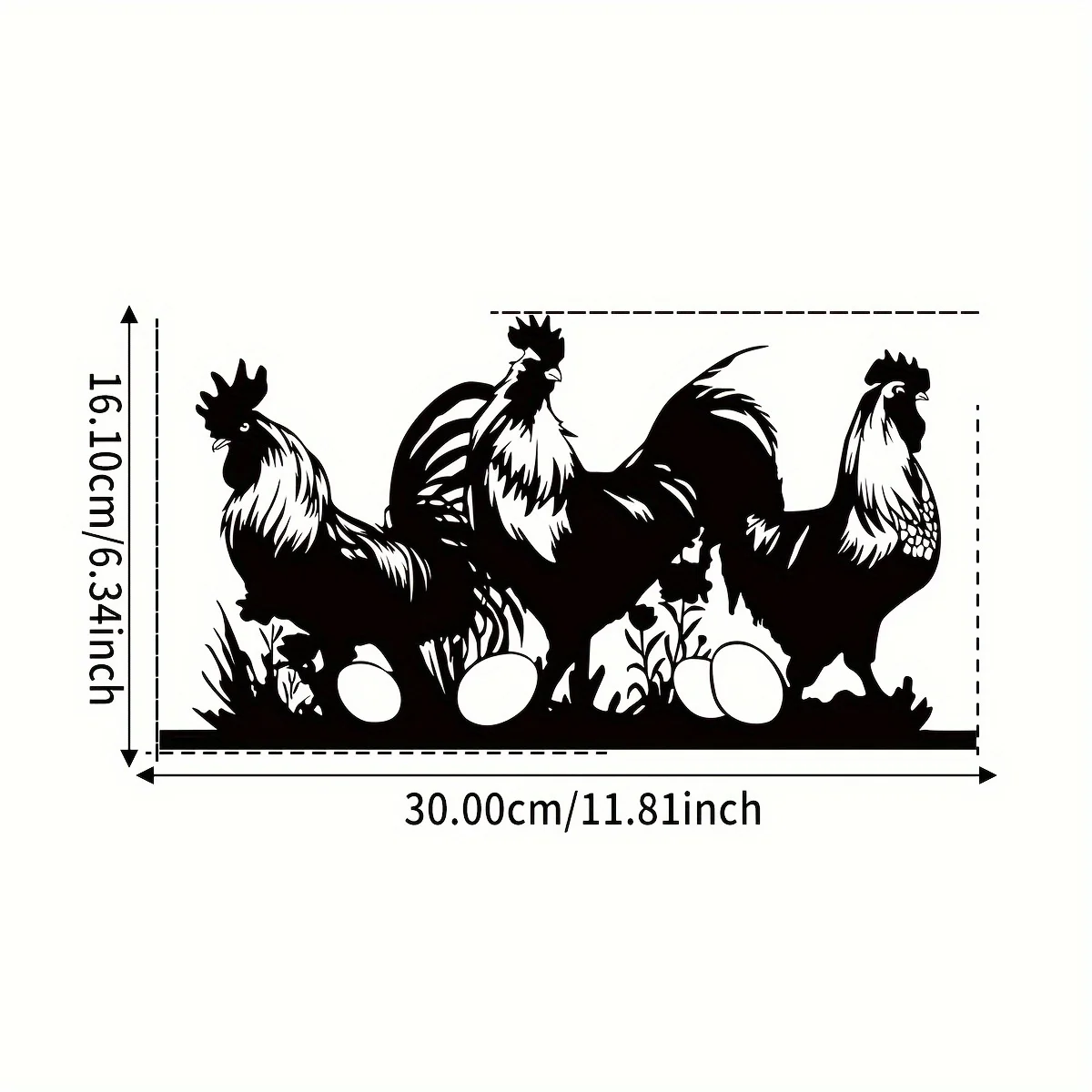 1pc Rustic Chicken Metal Wall Art with Rooster, Hens & Eggs - Farm-Themed Sign for Indoor and Outdoor Home Decor