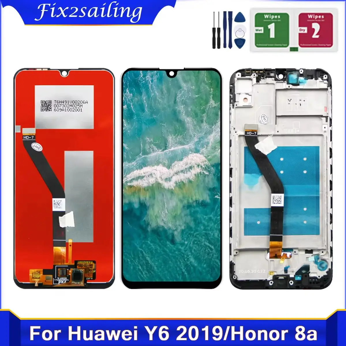 6.09\'\' Display For Huawei Y6 2019 Lcd Touch Screen Digitizer Assembly For Honor 8A LCD With Frame JAT-L29 L09 L41 LX1 LX3