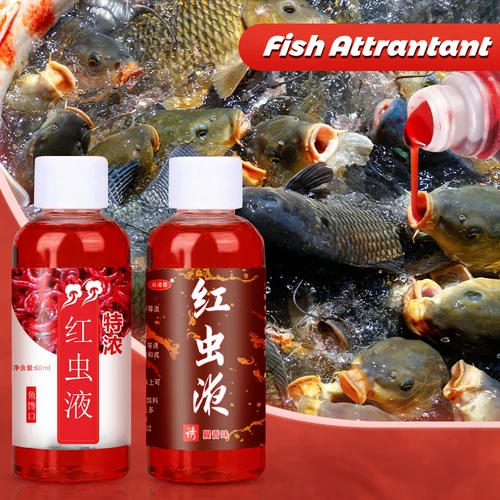 Imagen 1 del producto Atrayente de pescado con aroma de gusano de sangre líquido, 60ML, concentrado, gusano rojo, cebo líquido para pescado, aditivo, perca, bagre, accesorios de pesca