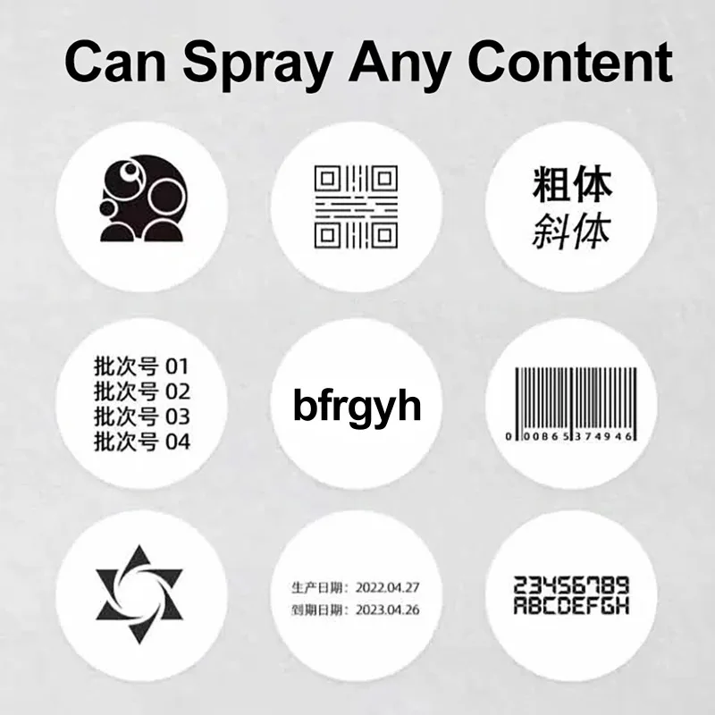 Portable Mini Split Printer 12.7mm Handheld Inkjet Printer 28 Languages Non-encrypted QR Barcode Image Logo Date Coding Machine