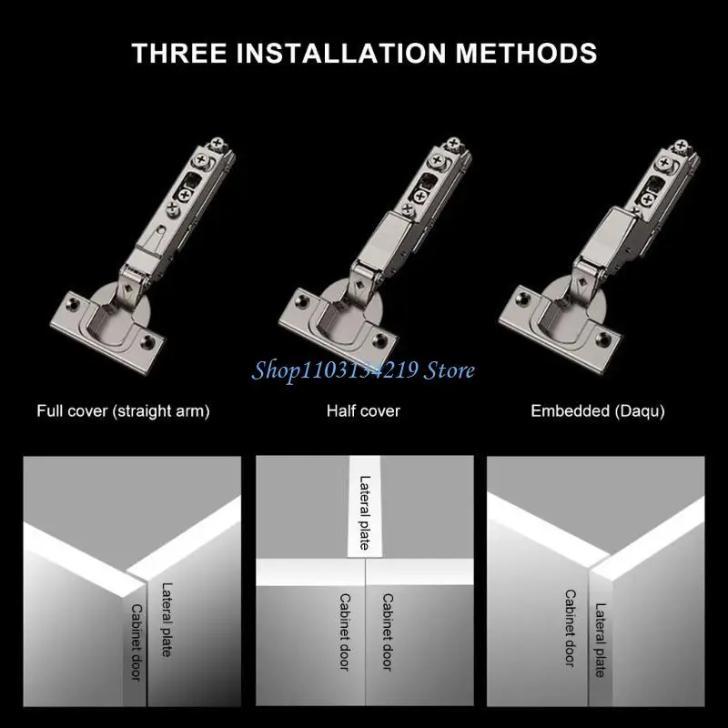 N5KC Soft Closing Door Hydraulic Hinges Concealed Kitchen Cabinet Door Hinges 110 Degree Damping Hinges Furniture Hardware