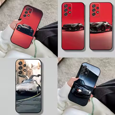 car Phone Case For Samsung S24,S23,S22,S21,S20,S10,S10E,S9 Plus FE Note 20 Ultra 10,9 Plus M-Mercedes B-Benz Black Cover Shell