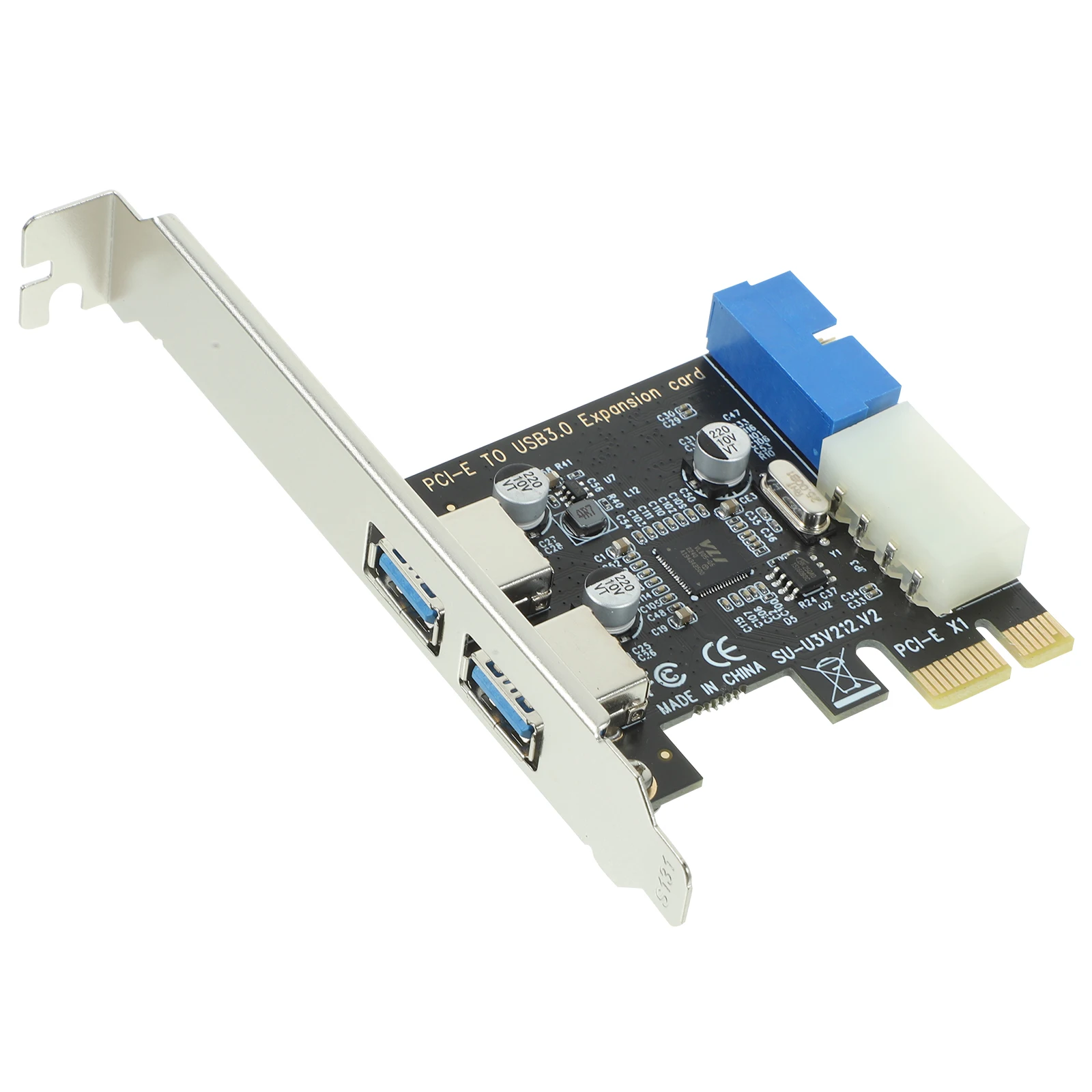 

USB3.0 Expansion Card PCI E 2 Port Adapter Front 20PIN Interface Desktop Computer USB 3.0 Express Cards Internal Hub Add On