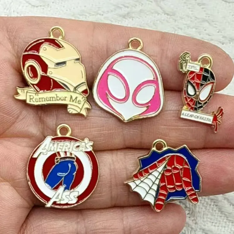 10pcs Cartoon Charm Jewelry Accessories Diy Making Enamel Necklace Earring Pendant Keychain Charms Alloy Metal Gold Plated