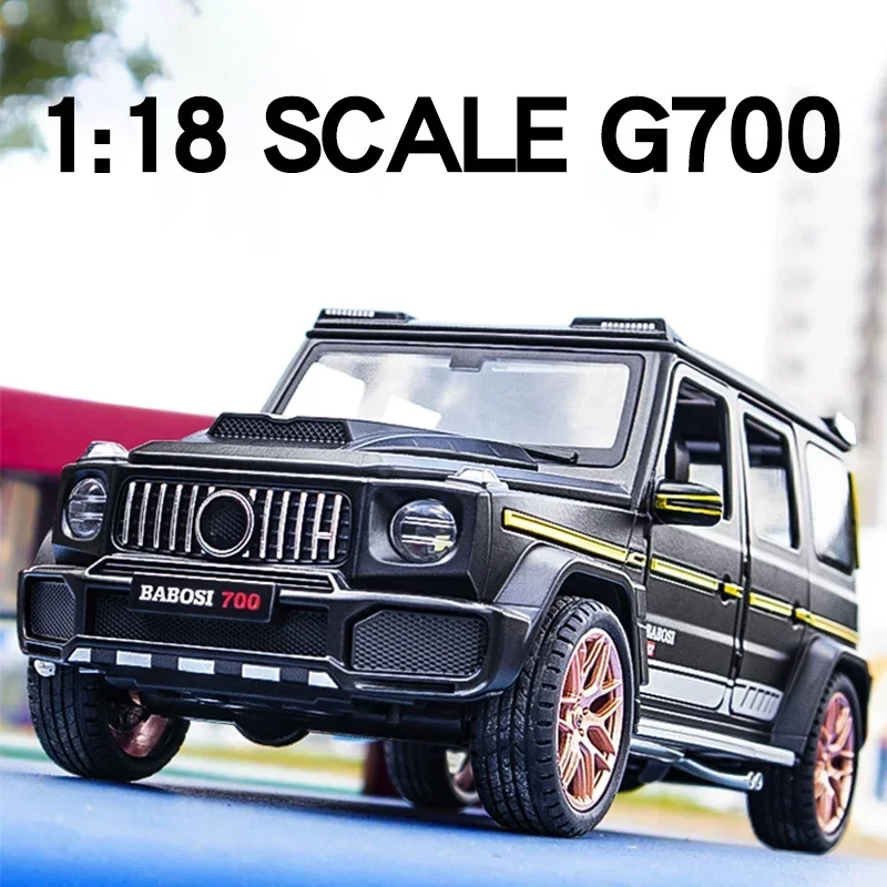 Large 1:18 Mercedes Benz Brabus G700 SUV Off-road Alloy Model Car Diecast Vehicle Toy Model Sound & Light Children Toy Car Gifts