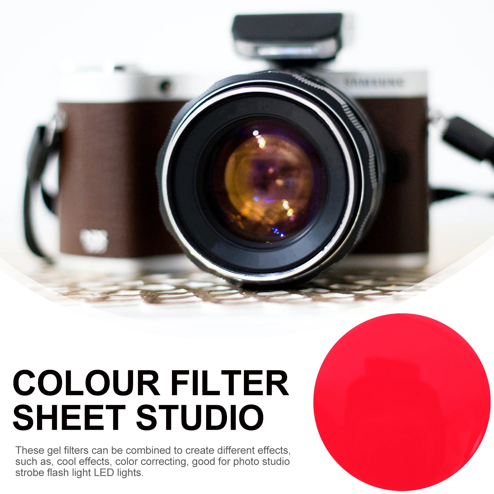 

Sunset Film Light Diffuser 66mm Transparent Gel for Camera Video Color Correction Sheet High Transmittance Portable Storage