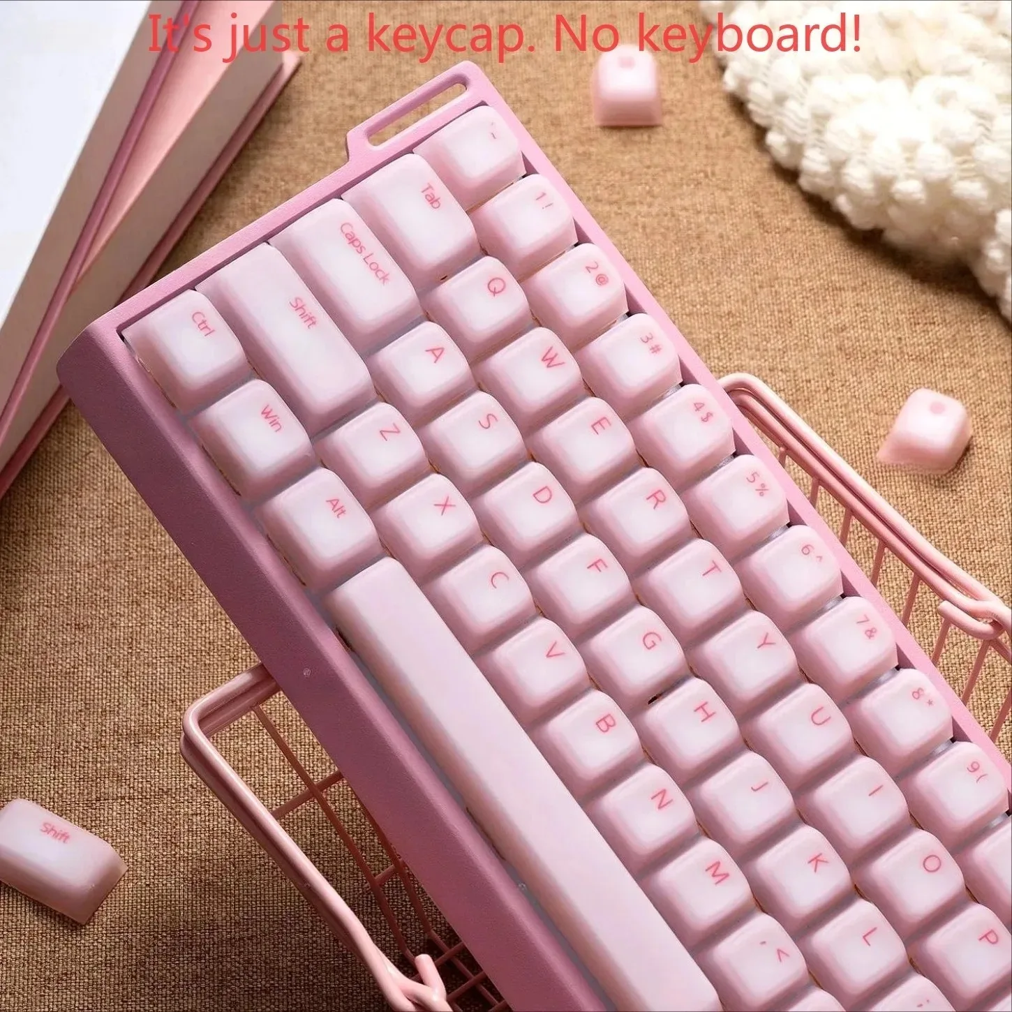 Pink White Silicone Pudding Keycaps 113 Keys Soft Jelly Cherry Profile Light Transmitting Foggy for Mechanical Keyboard