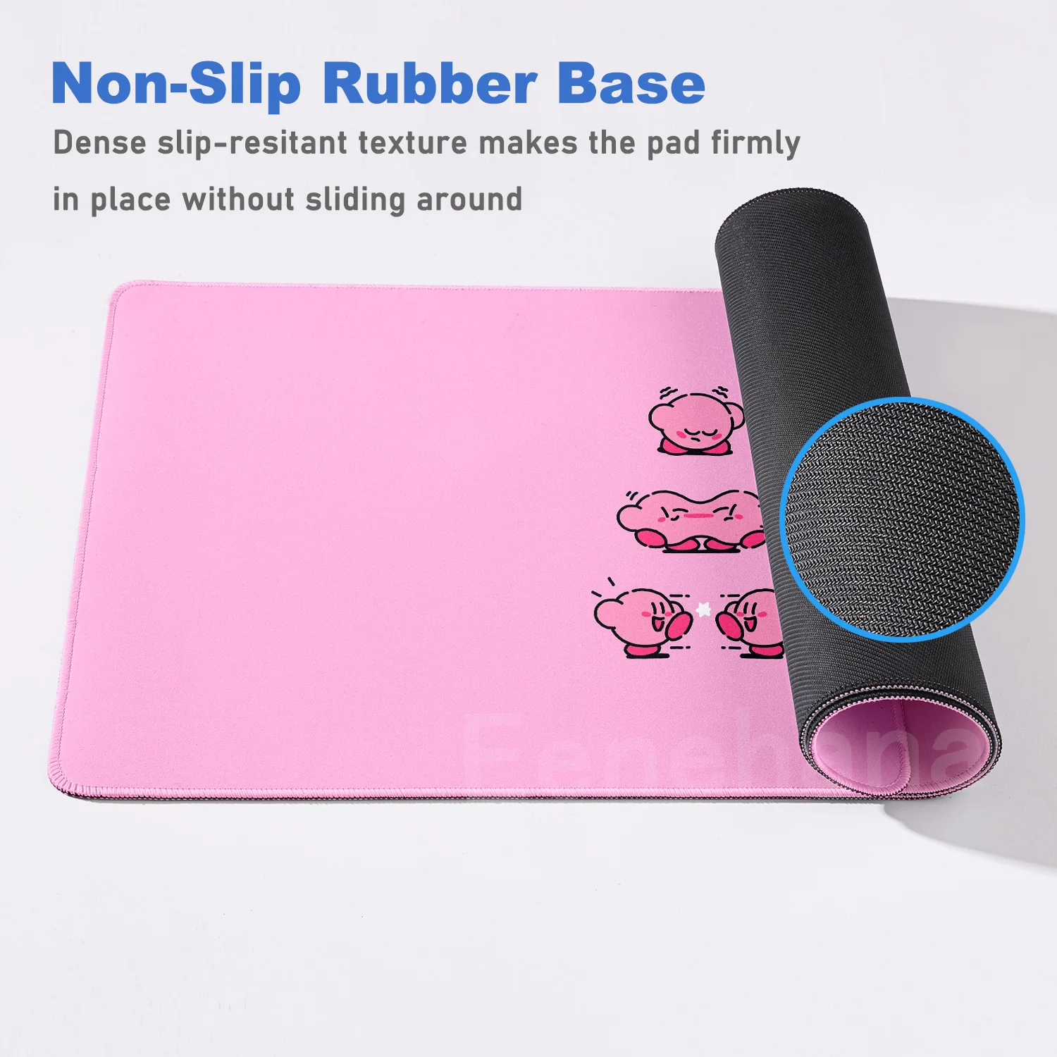 Kawaii oyun aksesuarları pembe yazma pedi için PC bilgisayar masa sevimli k-kirbys Mouse Pad özel cilt masaüstü degrade sümen