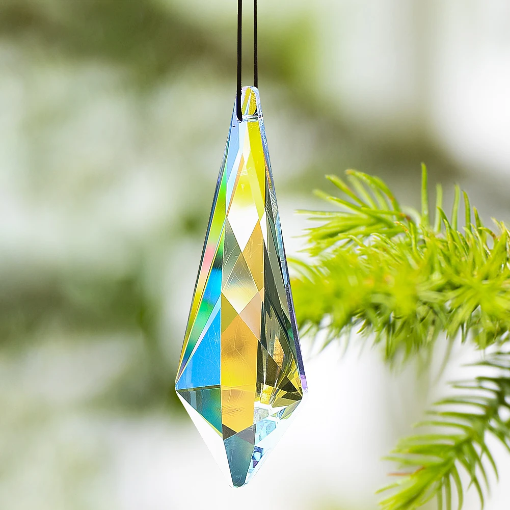 Crystal Long Arrow Pendant Suncatcher, Acessórios Festival de Iluminação, Decoração de Sombra Luz Varanda, Christmas Hang Wind Catcher, 120mm