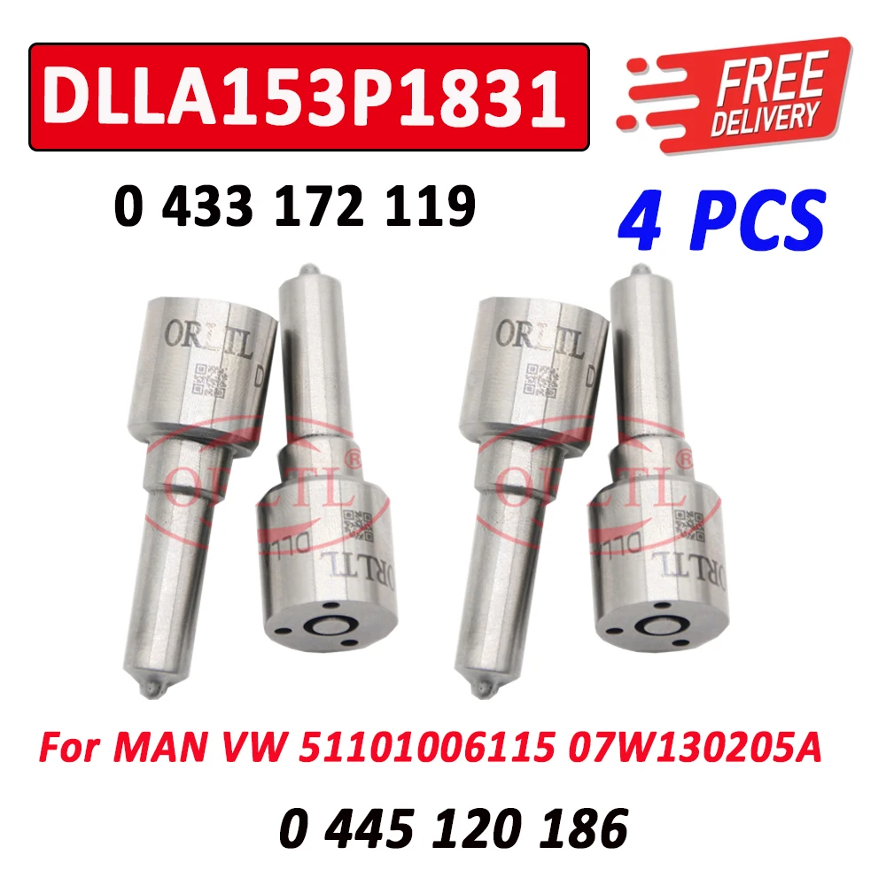 NEW DLLA153P1831 0433172119 ORLTL Diesel Fuel Injector 0 433 172 119 Nozzle DLLA 153 P 1831 for MAN VW 51101006115 0445120186