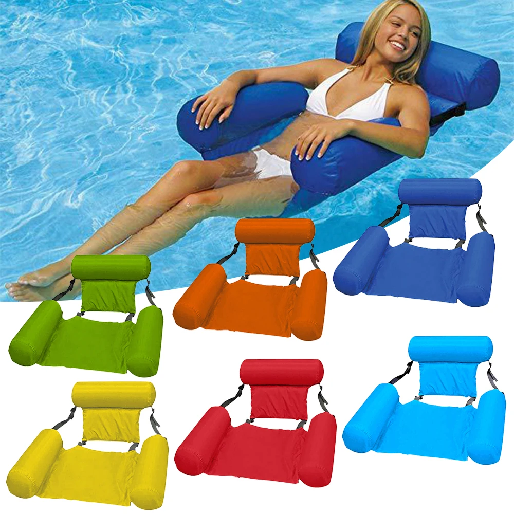 PVC Summer Inflatable Foldable Ring Row Swimming Pool Water Hammock Air Mattresses Bed Beach Water Sports swimning Pool Mat