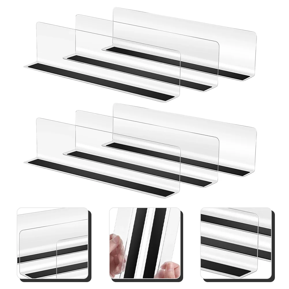 

6 Pcs Racking Shelving Shelf Divider Clapboard Shaped Organizers Commodity Supermarket Separator with Magnet