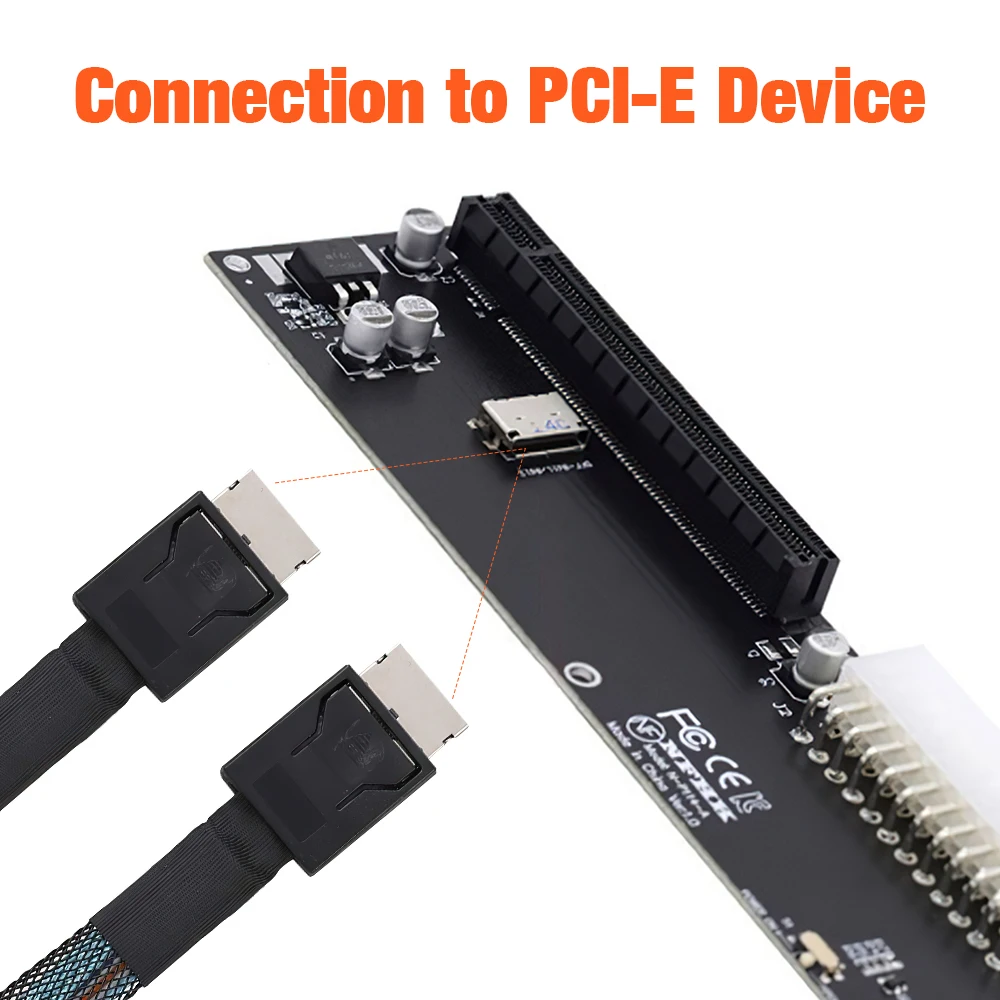 ل PCIe Oculink SFF 8611 4I إلى Mini SAS SFF-8611 4I خادم كابل فائق السرعة تمديد البيانات ذكر إلى ذكر سلك نقل البيانات #2