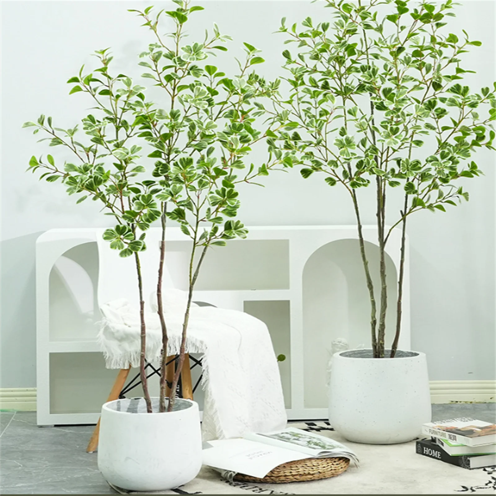 Artificial Ficus Tree Large Simulated Ficus Tree With Smooth and Shiny Leaves Faux Plants For Living Room Bedroom Office Balcony