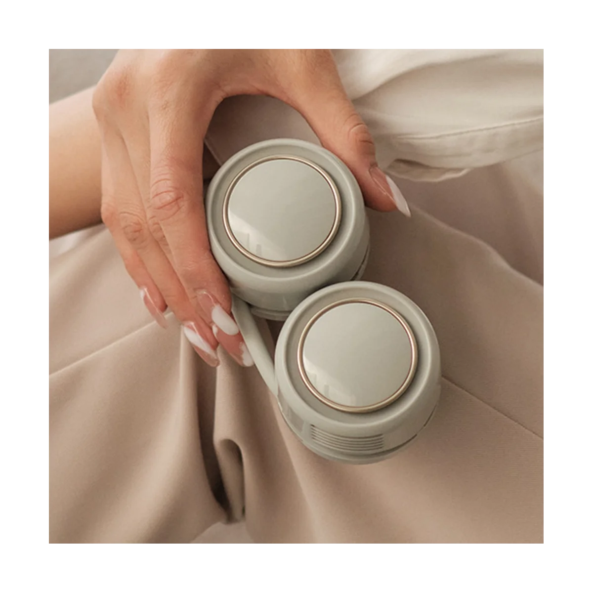 ミニネックファン,USB充電式,サイレント,アウトドア,換気,冷却用,白