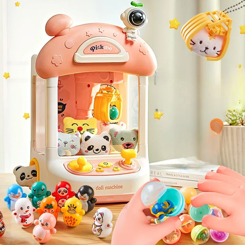 Household Claw Machine Small Household Egg Twisting Machine Small Electric Vehicle Ound and Light Twisted Egg Game Machine Toys