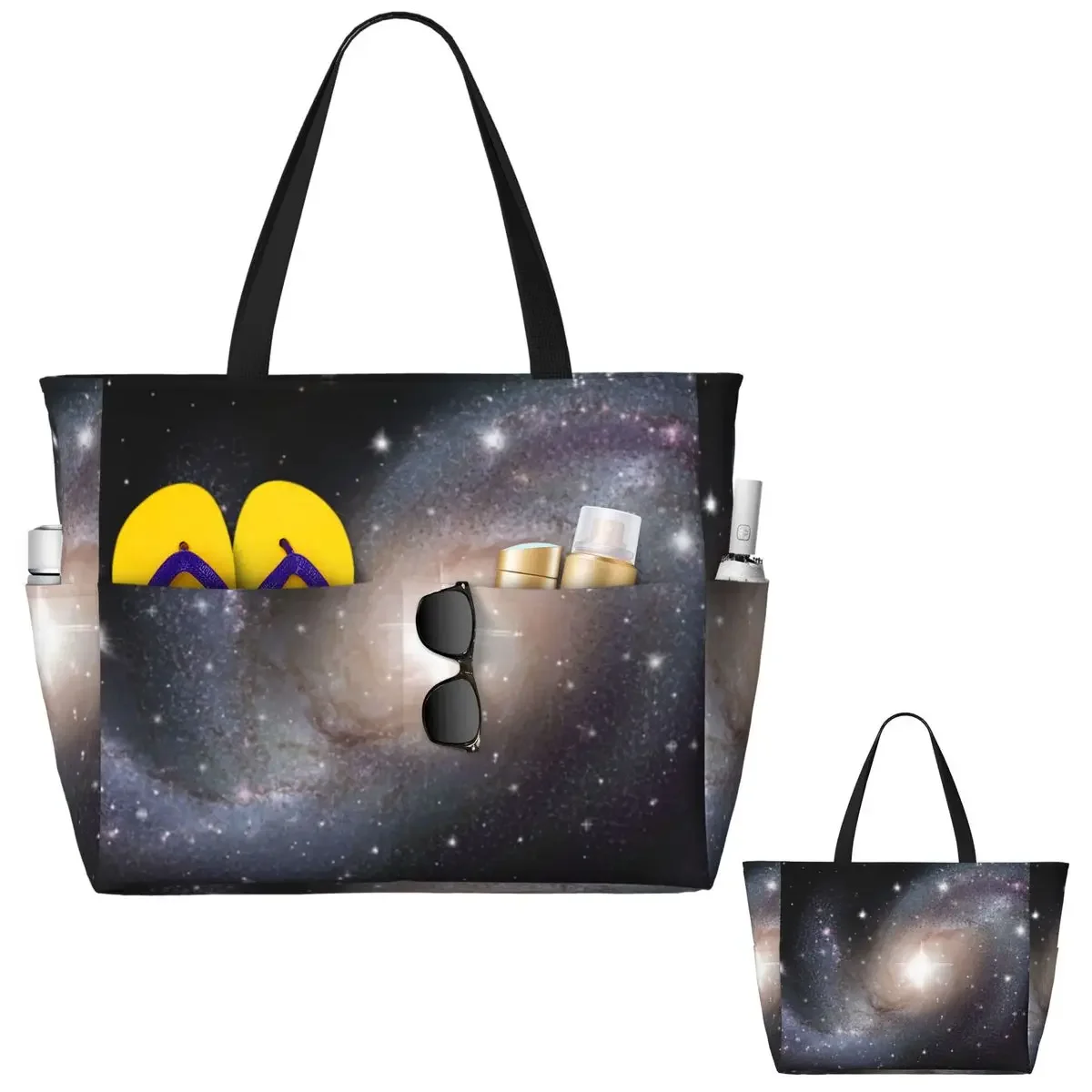 Cloak Galaxy Universe Planets Beach Tote Bag Sport Gym Yoga Duffle Large Tote Bag Women Travel Bag Fitness bag