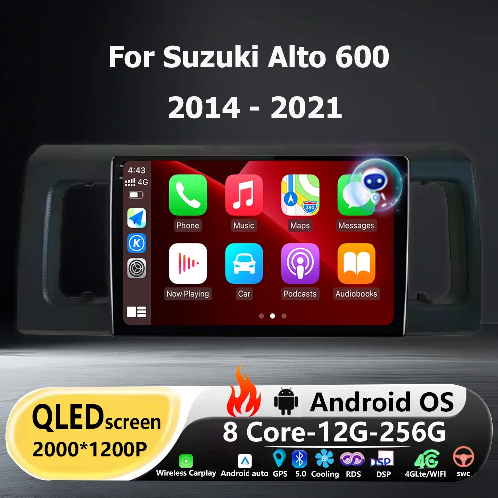 9 Inch For Suzuki Alto 600 2014 - 2021 Android 16 Auto Car Radio Multimedia Video Player GPS Navigation Carplay WIFI Head Unit