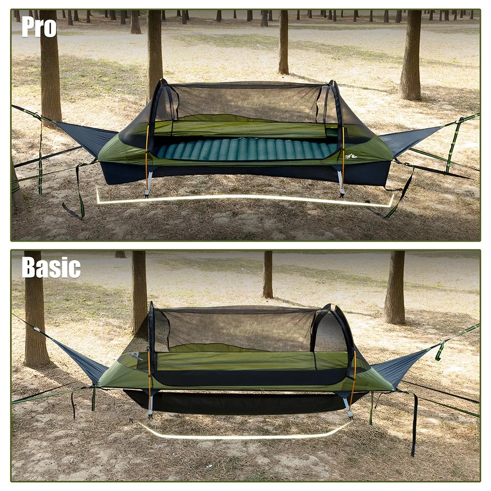 Night Cat Flat Lay Hammock Tent with Mosquito Net Sleeping Air Pad and Waterproof Rainfly for 1 Person Backpacking Hiking Camping Lightweight 330LBS 87x28x19in image 2