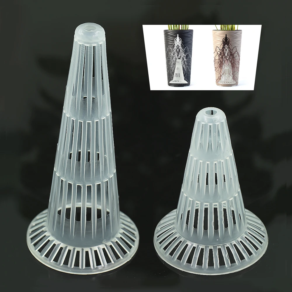 Pot de fleur bonsaï avec trou de vidange étanche, pot conique, grille conique astronomique, polymères respirants, prévention de la perte de sol, tasse en maille, 10 pièces