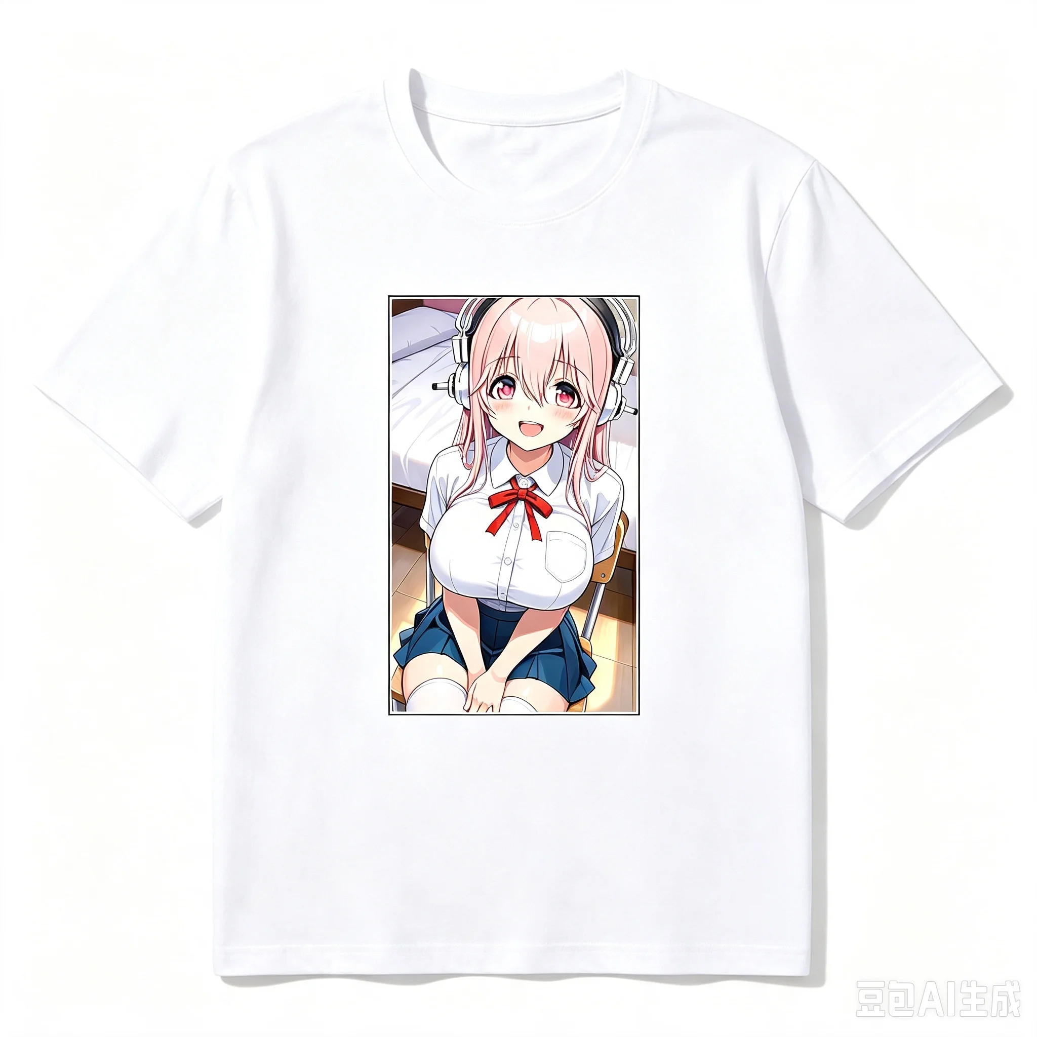 Super Sonico Printed Black Crew Neck Short Sleeve Fashion Women And Men Comfortable T-shirt