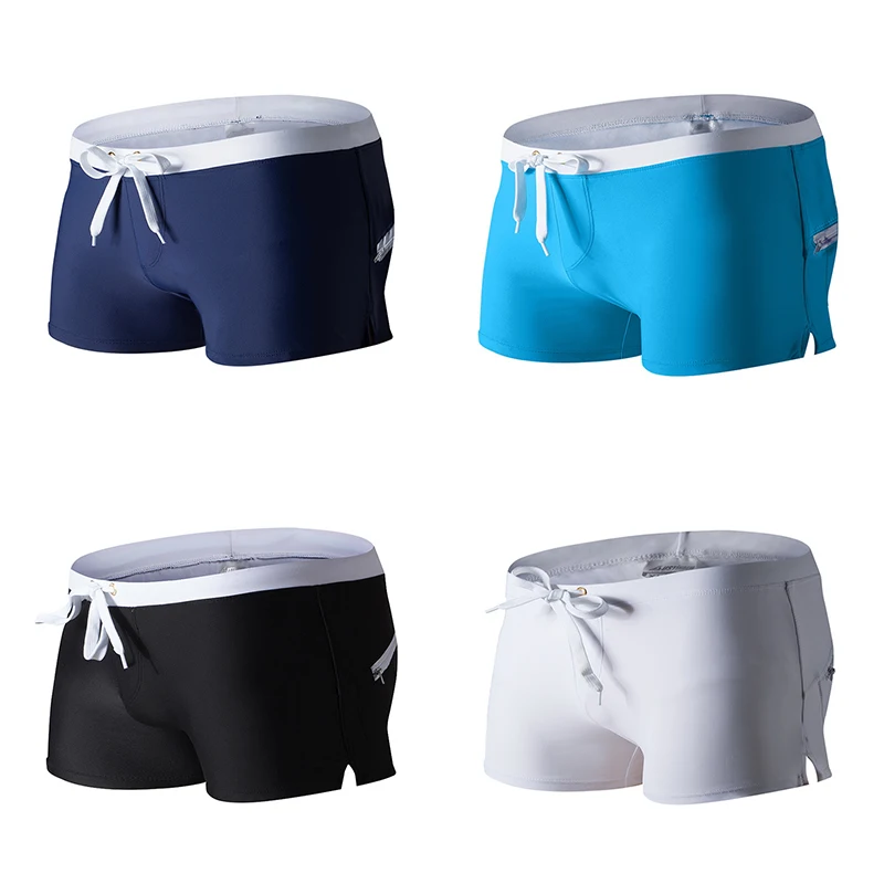 New Men Summer Swimsuits Swimming Boxer Briefs Male Quick Dry Beachwear Casual Beach Surf Board Boxershorts Breathable Swimwear