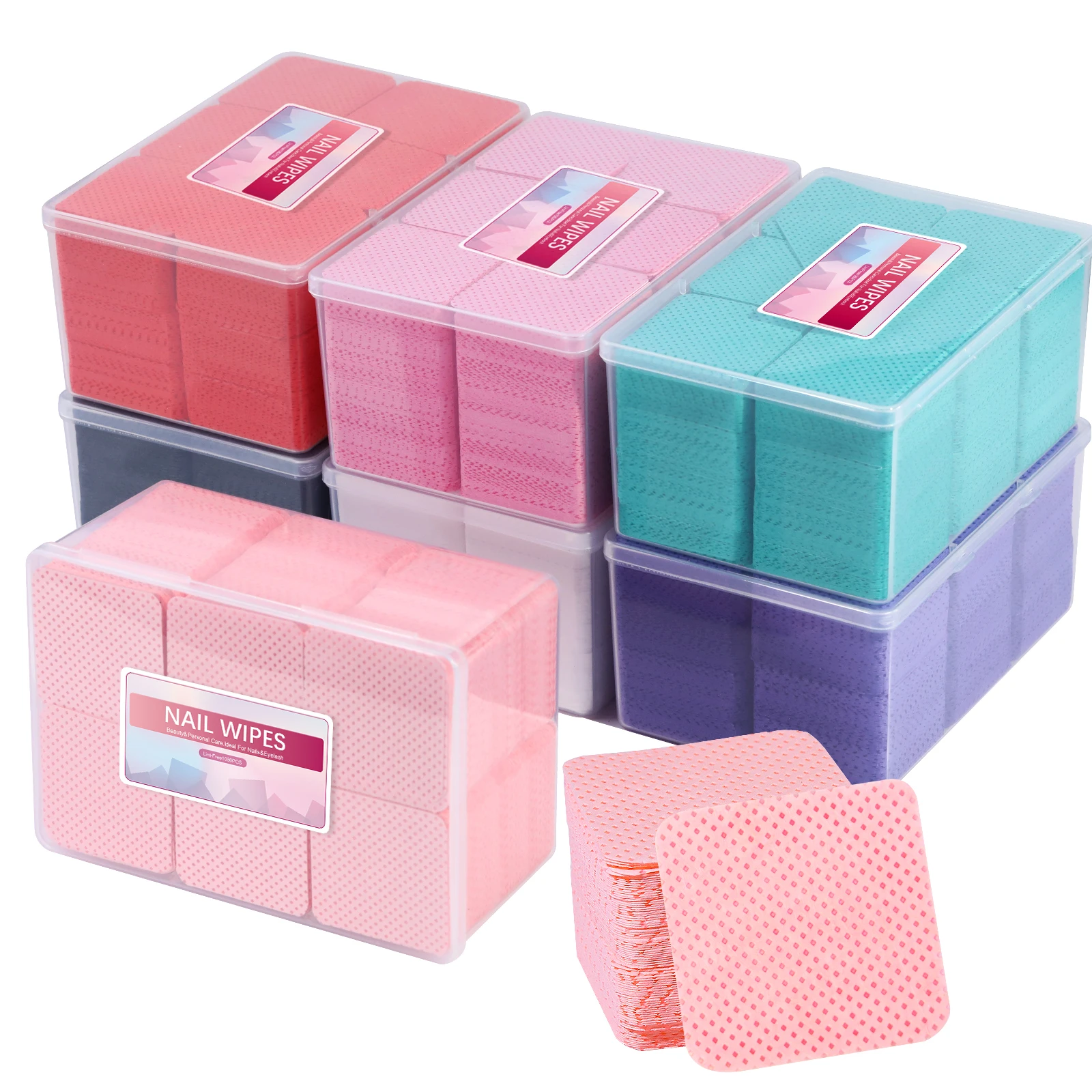 

1080pcs Boxed Nail Art Lint-Free Eyelash Glue Wipes Paper Gel Polish Remover Clean Glue Cotton Pads Beauty Cleaning Tools