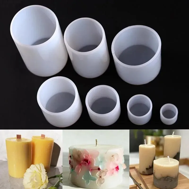Nieuwe Cilinder Siliconen Kaars Schimmel Epoxyhars Gieten DIY Ambachten Wax Maken Levert Zeep Gift Home Decor