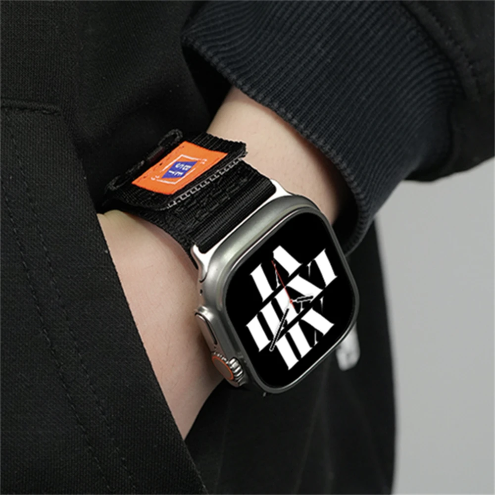 Outdoor Braided Rope Track Band For Apple Watch 44mm 40 45 41 49 42 38mm INS Soft Sports Strap For Ultra Series 9 8 SE 7 6 5 4 3