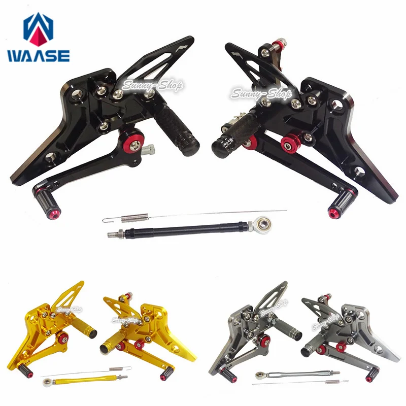 waase For Kawasaki Z800 2013 2014 2015 2016 2017 2018 2019 Adjustable Rider Rear Sets Rearset Footrest Foot Rest Pegs