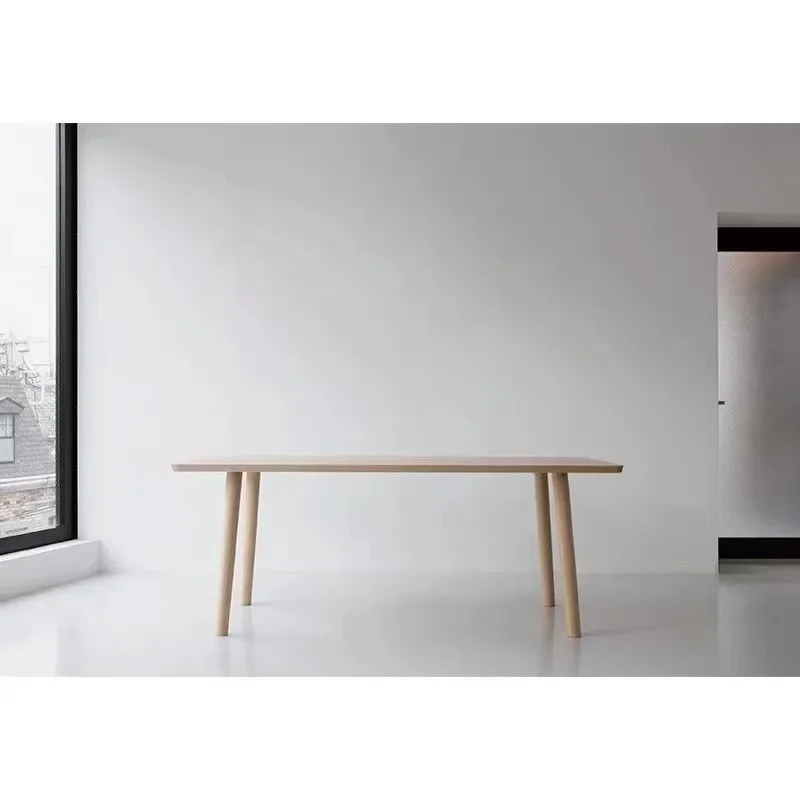 

Nordic Solid Wood Dining Table Minimalist Conference Table Modern Minimalist Restaurant Log Office Long Table Furniture