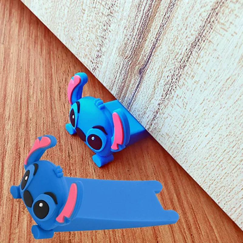 Disney Stitch Door Stopper Kawaii Lilo & Stitch Creativity Anti-pinch Soft Rubber Door Barrier Bedroom Supplies