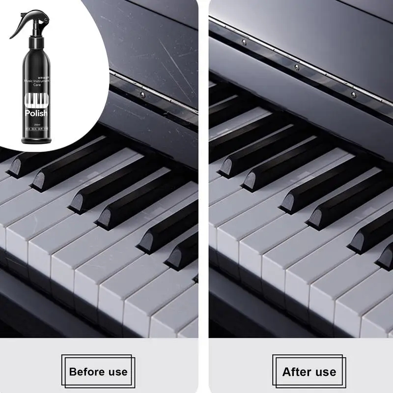 Piano Cleaner Kit Multipurpose Powerful Care Kit 250ml Piano Shine Polish & Cleaner Piano Cleaning Tools With Wiper Cloth For