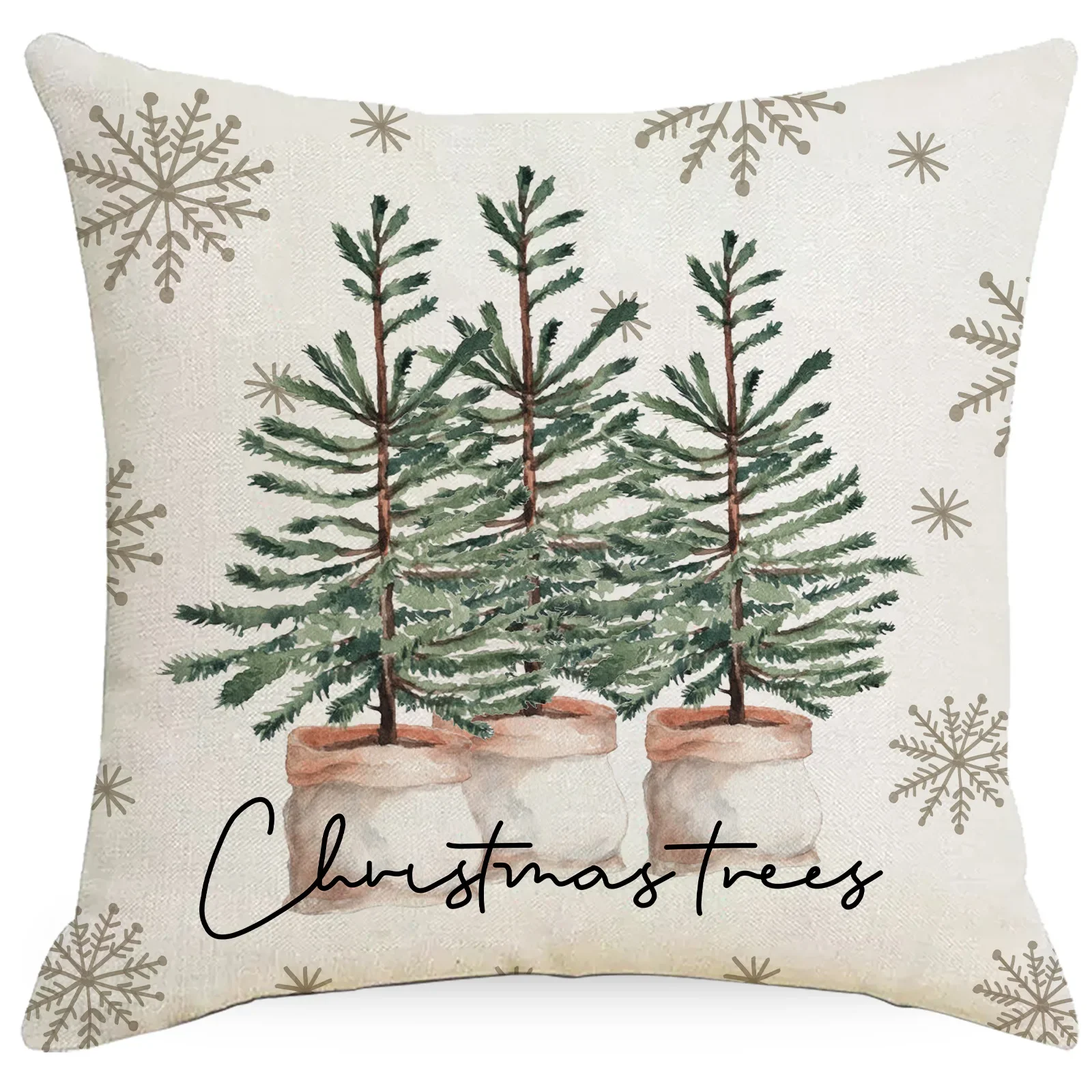 2024 Christmas Pillowcase Cartoon Elk Snowflake Pillow Cover Merry Christmas Decoration for Home Navidad Noel Sofa Cushion Cover