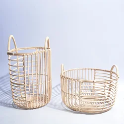 Indonesian Vine Weaving Laundry Basket, Large Capacity Storage Basket, Plush Toy, Boxes, Home Decoration, Organizer