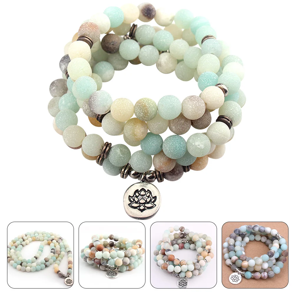 

Lotus Bracelet Natural Stone Beads Handmade Adjustable Wrist Jewelry for Women Men Meditation Fashion Accessory Gift